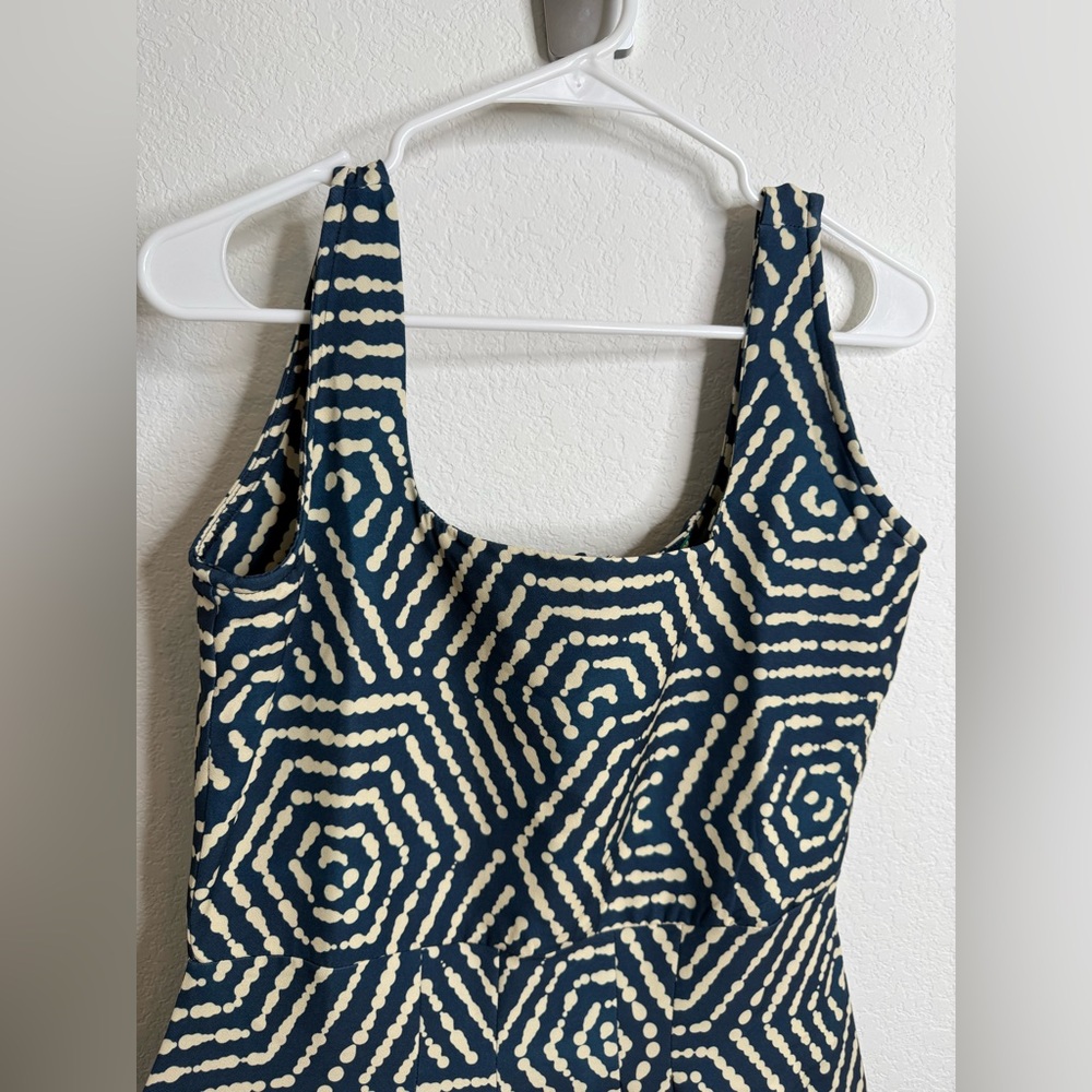 Averie DILLA PLEATED MIDI DRESS Blue/Cream Sz XL - Picture 5 of 11